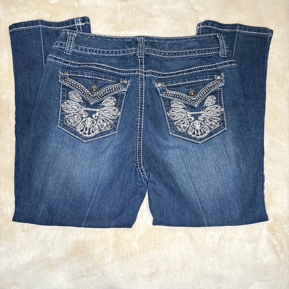Nine West Date Night Bootcut Jeans Women’s Size 10 Embellished Pocket Denim
